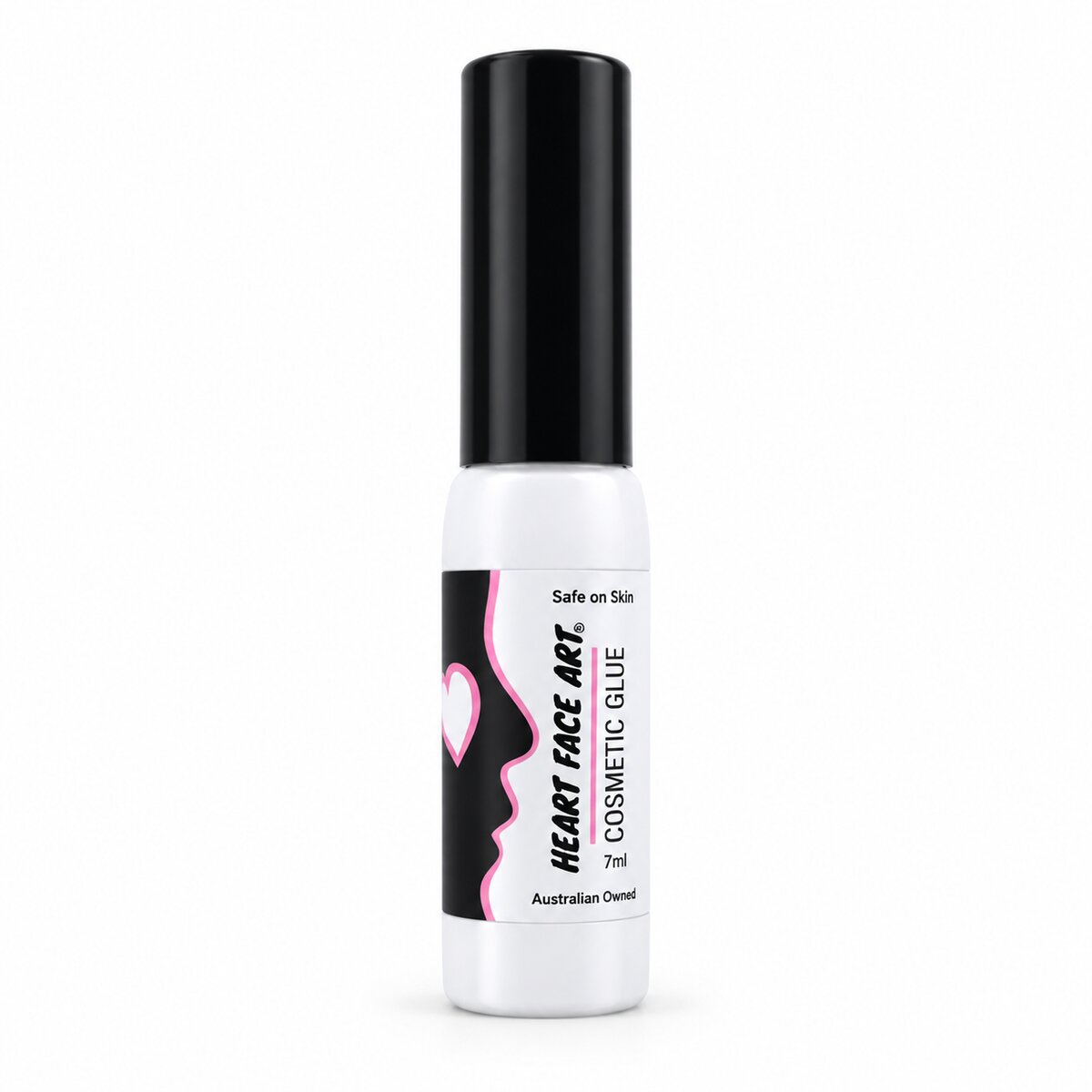 Heart Face Art Cosmetic Glue 7ml bottle - skin-safe cosmetic adhesive for face painting gems and glitter, Australian owned