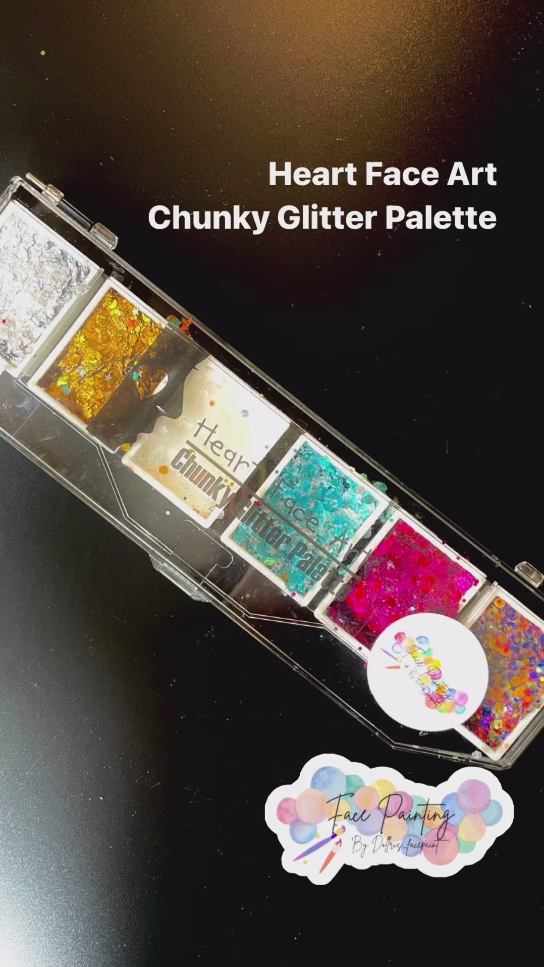 Load video: Heart Face Art Chunky Glitter Palette