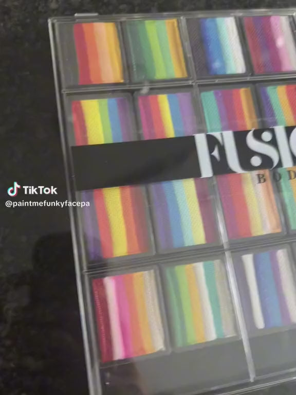 Load video: Fusion Body Art One Stroke Palette - Rainbow Paradise
