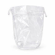 Clear washable plastic drawstring bag for face painters - transparent storage bag with white drawstring cord