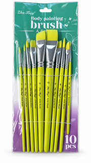 Zhu Ting 10pc Brush Collection - Lime Green