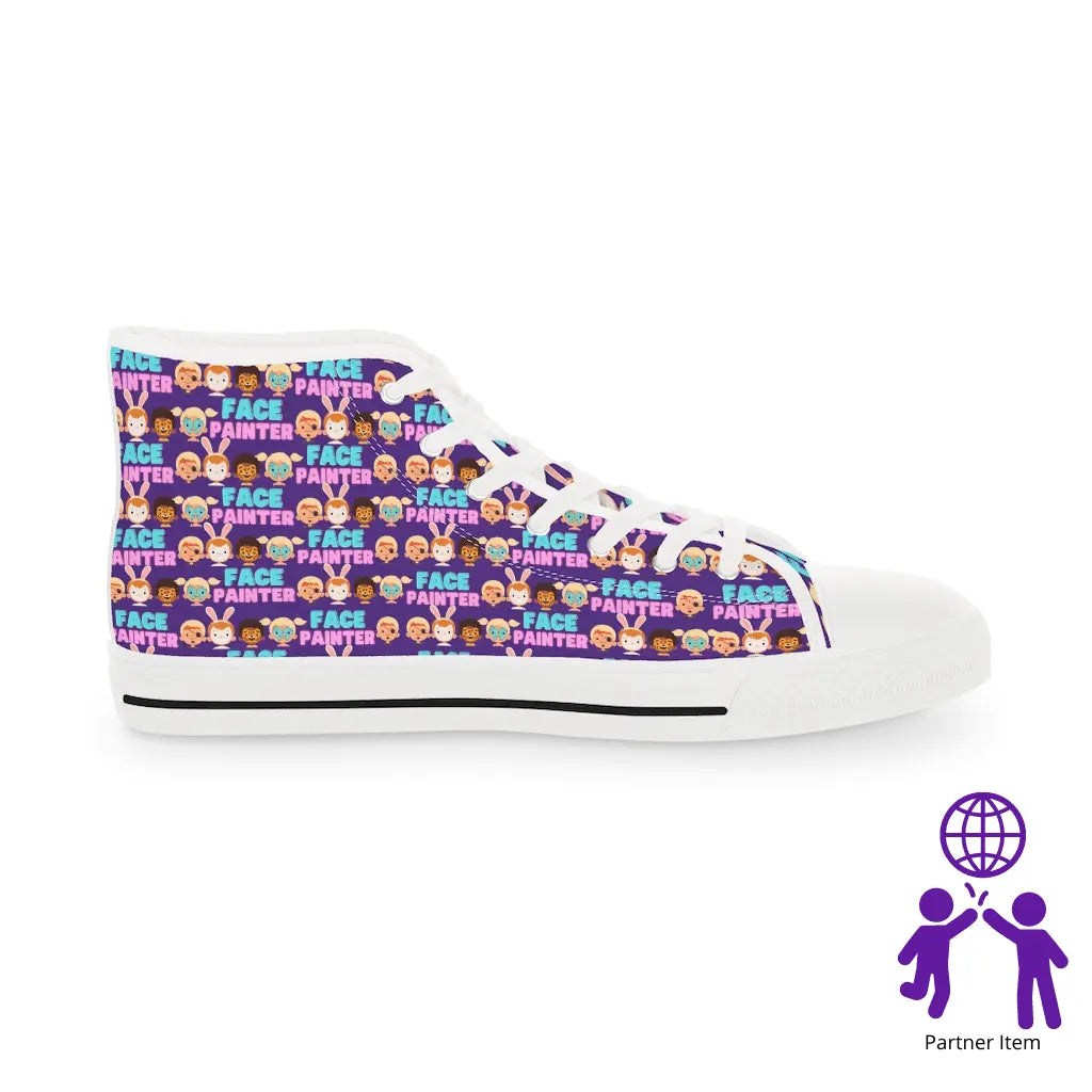 "Purple Parade" - Face Painter Men's High Top Sneakers Printify Shoes The Face Paint Shop Australia buy face paints near me