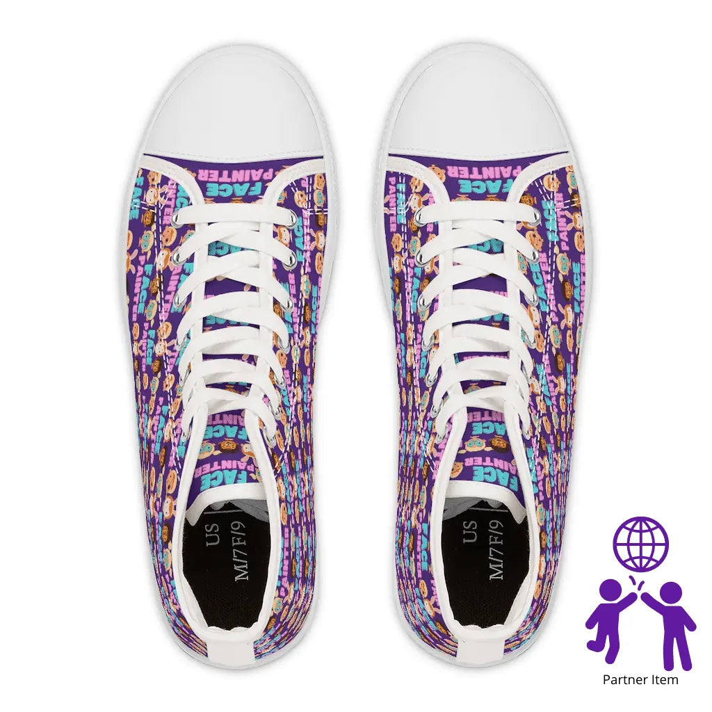 "Purple Parade" - Face Painter Men's High Top Sneakers Printify Shoes The Face Paint Shop Australia buy face paints near me