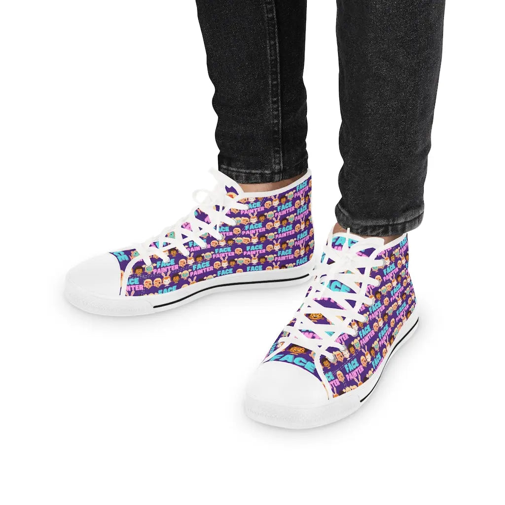 "Purple Parade" - Face Painter Men's High Top Sneakers Printify Shoes The Face Paint Shop Australia buy face paints near me