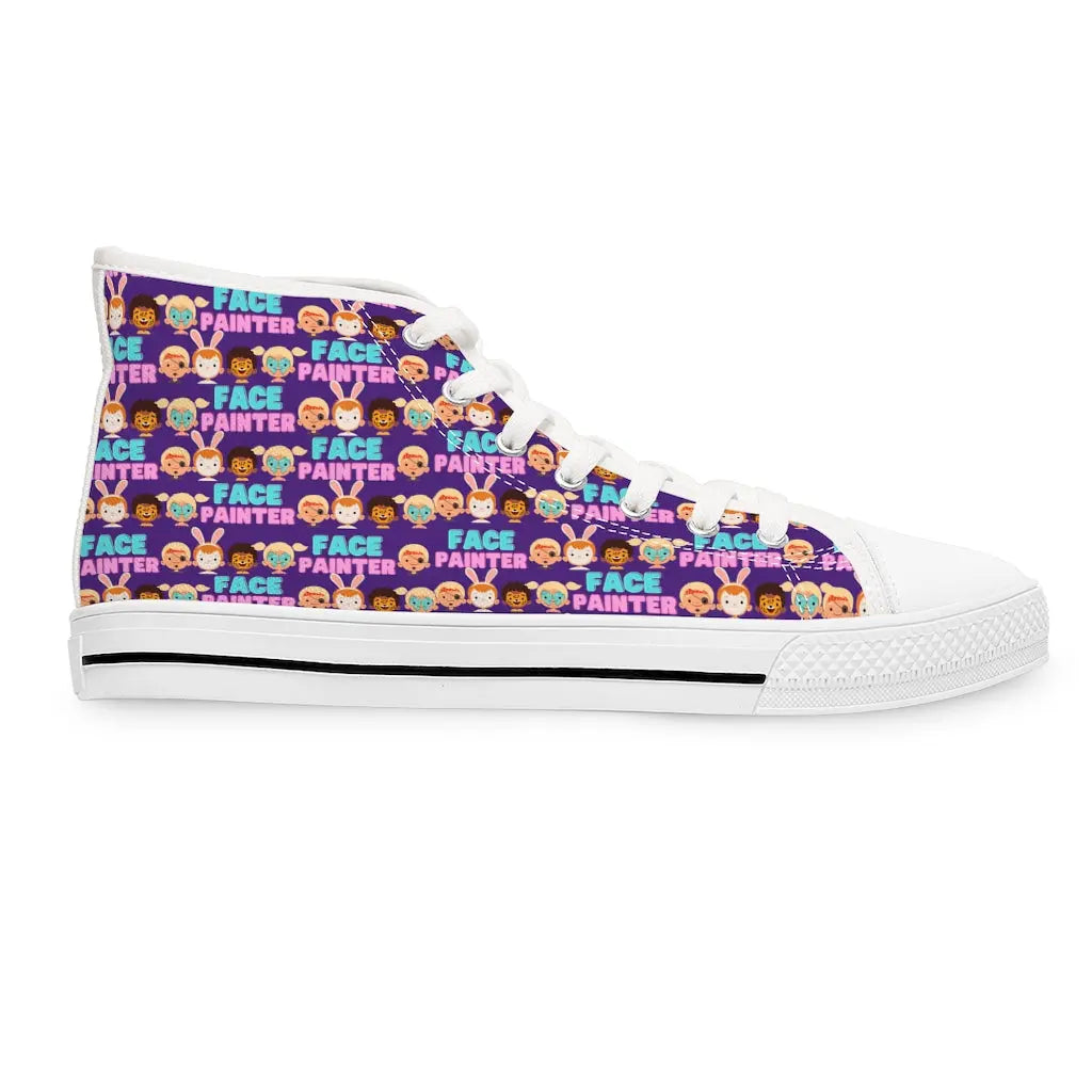 "Purple Parade" - Face Painter Women's High Top Sneakers Printify Shoes The Face Paint Shop Australia buy face paints near me