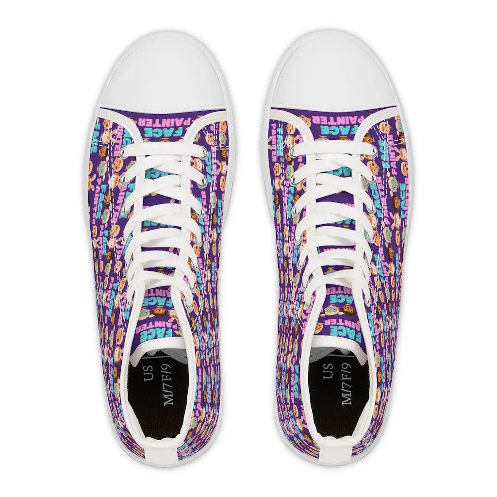 "Purple Parade" - Face Painter Women's High Top Sneakers Printify Shoes The Face Paint Shop Australia buy face paints near me