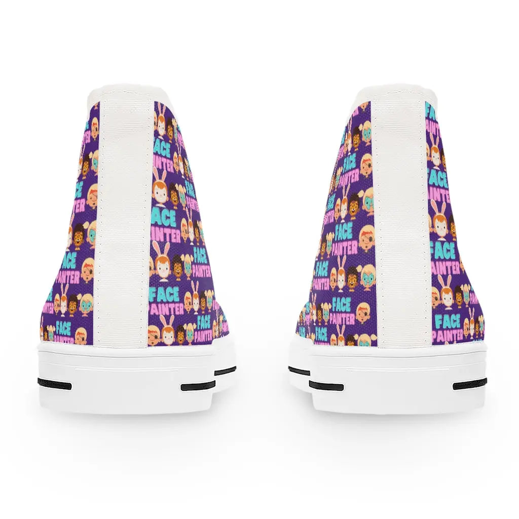 "Purple Parade" - Face Painter Women's High Top Sneakers Printify Shoes The Face Paint Shop Australia buy face paints near me