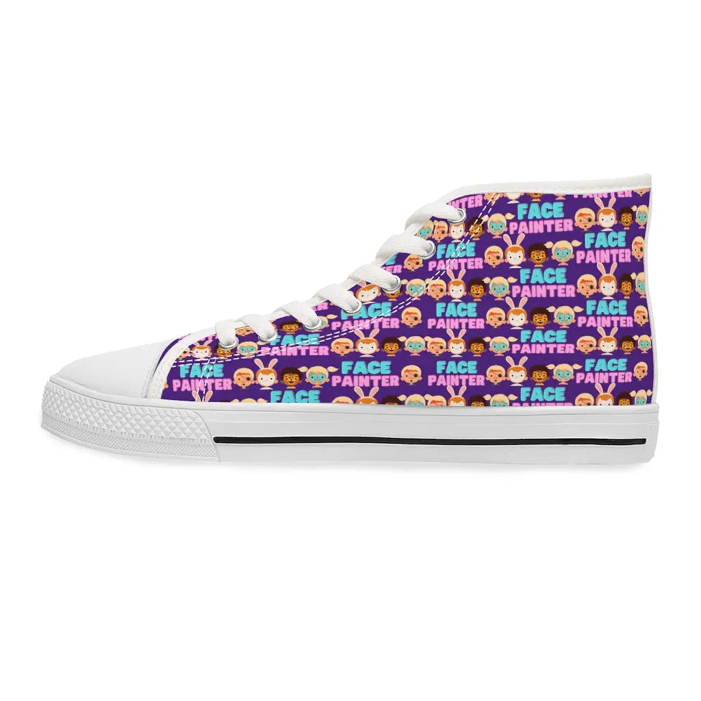 "Purple Parade" - Face Painter Women's High Top Sneakers Printify Shoes The Face Paint Shop Australia buy face paints near me