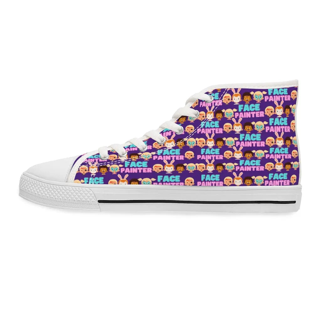 "Purple Parade" - Face Painter Women's High Top Sneakers Printify Shoes The Face Paint Shop Australia buy face paints near me