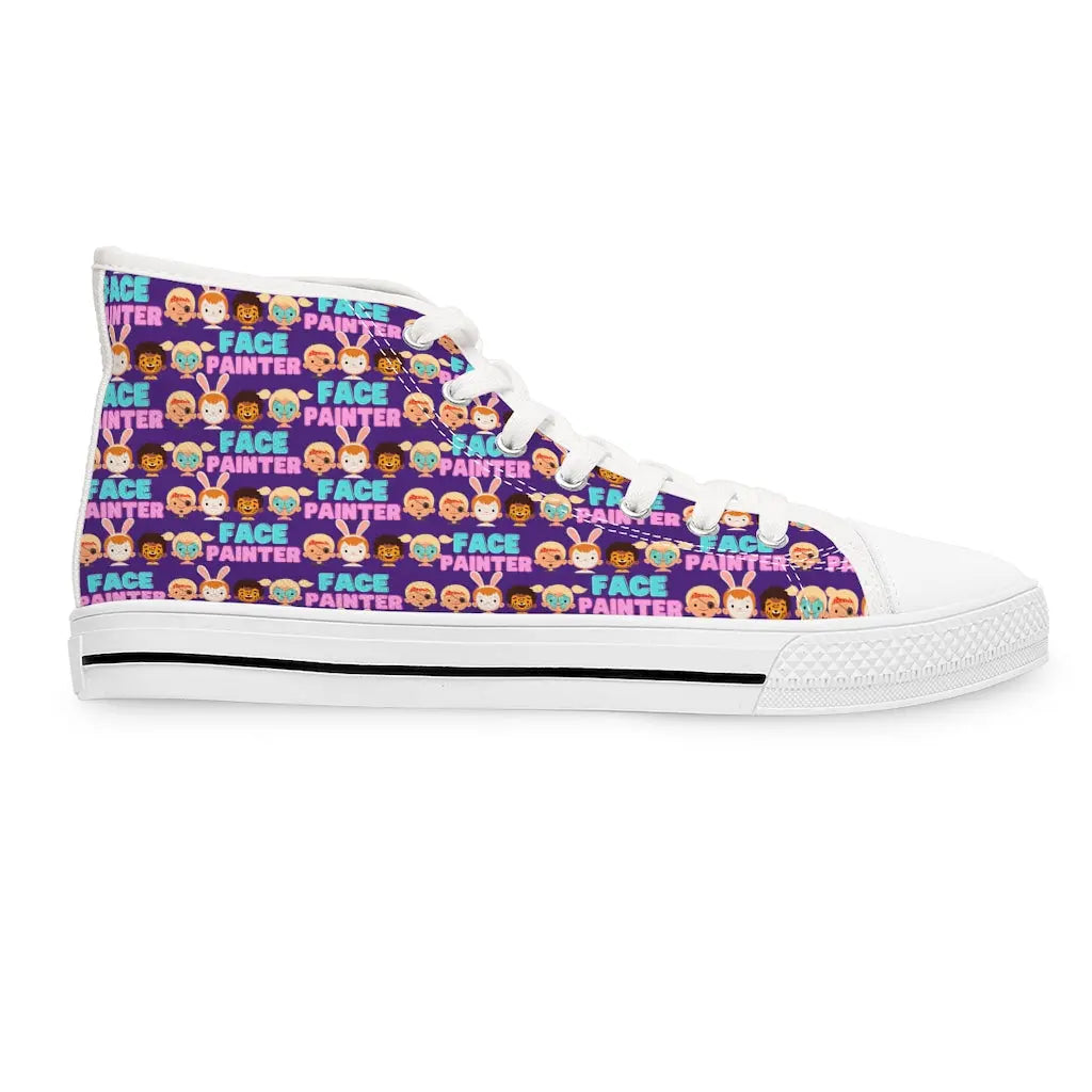 "Purple Parade" - Face Painter Women's High Top Sneakers Printify Shoes The Face Paint Shop Australia buy face paints near me