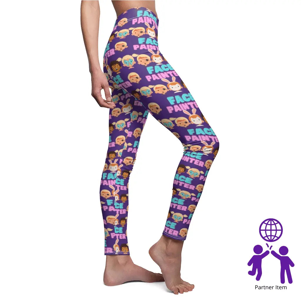 "Purple Parade" - Face Painter Women's Leggings Printify All Over Prints The Face Paint Shop Australia buy face paints near me