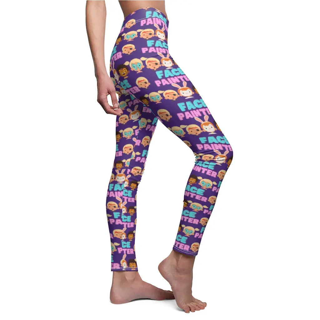 "Purple Parade" - Face Painter Women's Leggings Printify All Over Prints The Face Paint Shop Australia buy face paints near me