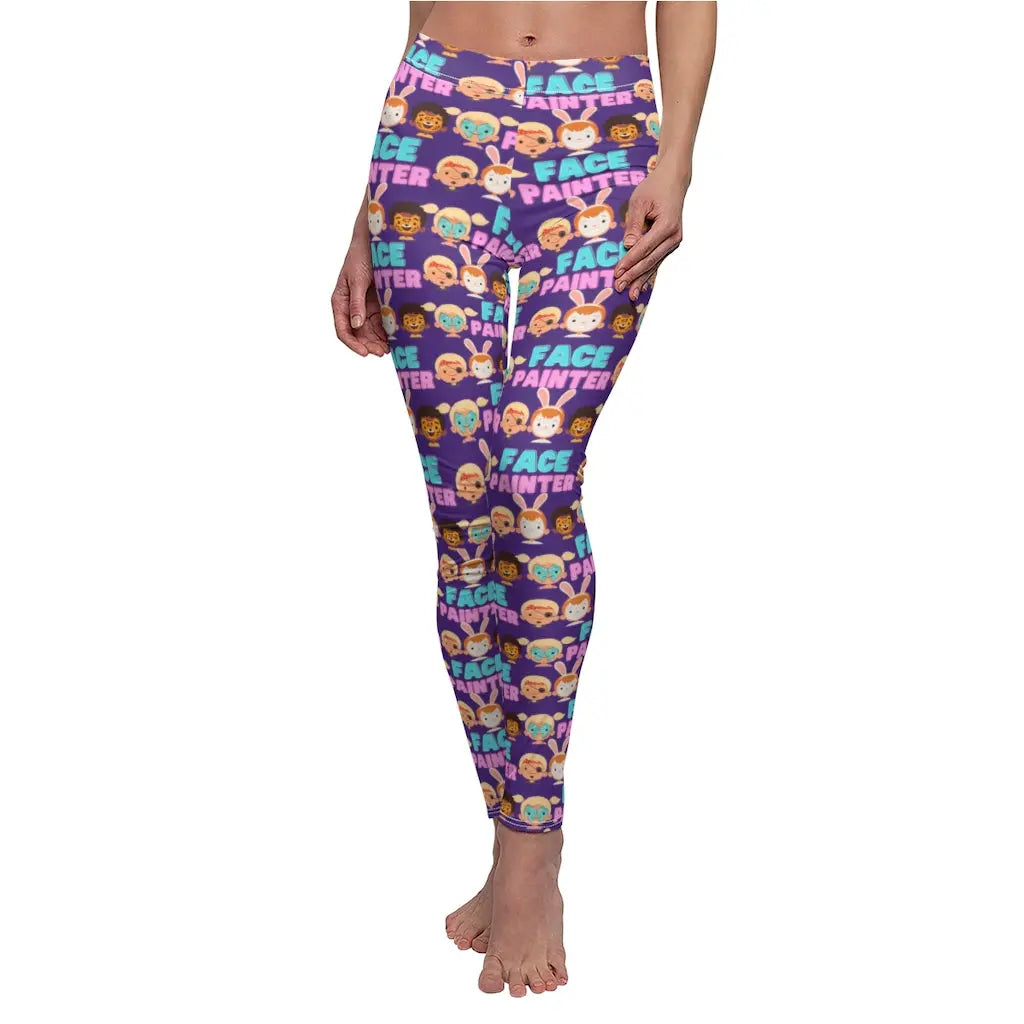 "Purple Parade" - Face Painter Women's Leggings Printify All Over Prints The Face Paint Shop Australia buy face paints near me