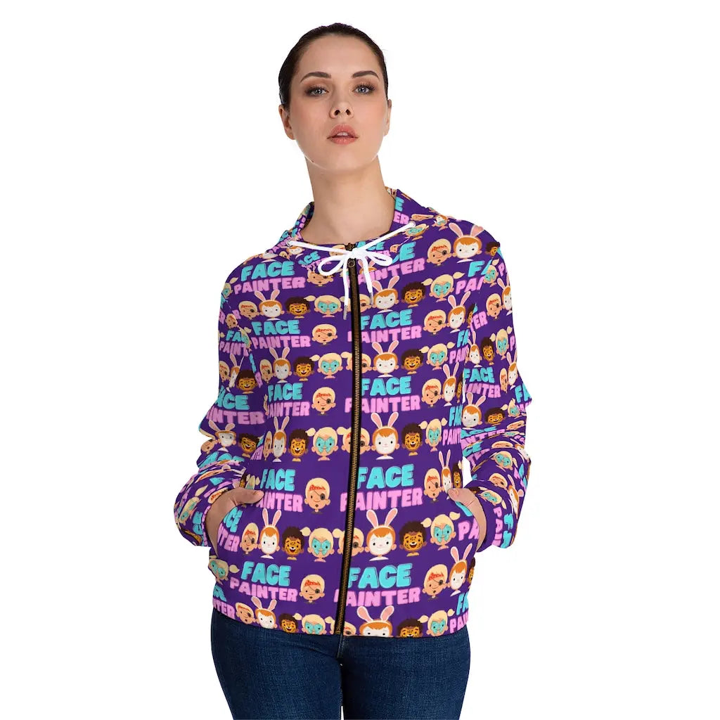 "Purple Parade" Face Painter Hoodie Printify All Over Prints The Face Paint Shop Australia buy face paints near me