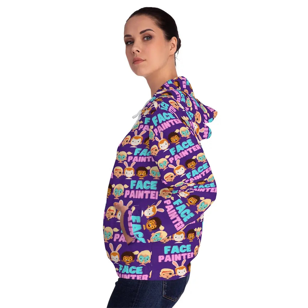 "Purple Parade" Face Painter Hoodie Printify All Over Prints The Face Paint Shop Australia buy face paints near me