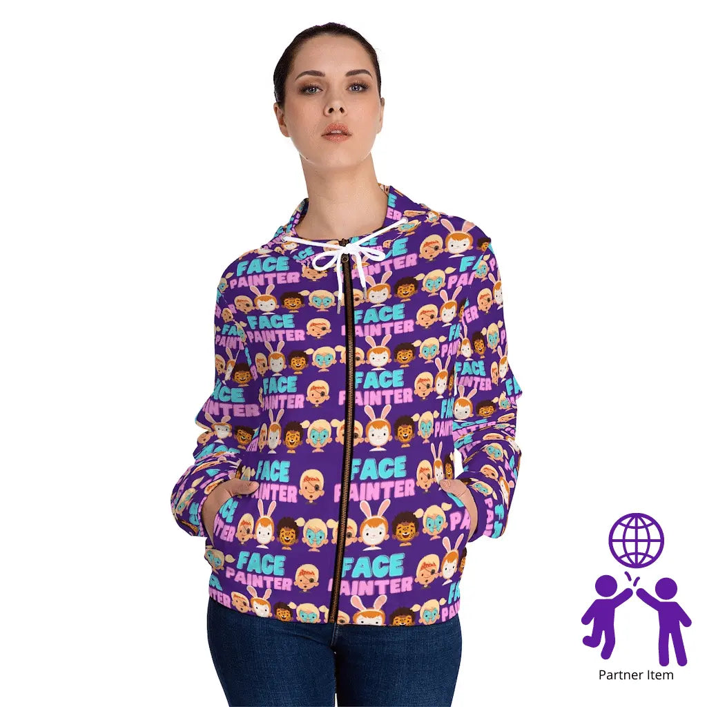 "Purple Parade" Face Painter Hoodie Printify All Over Prints The Face Paint Shop Australia buy face paints near me
