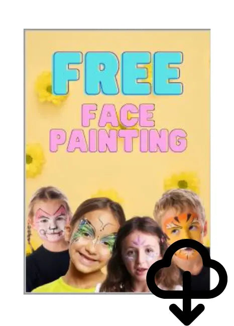 A4 Sign - Free Face Painting - Download The Face Paint Shop Advertising & Marketing The Face Paint Shop Australia buy face paints near me