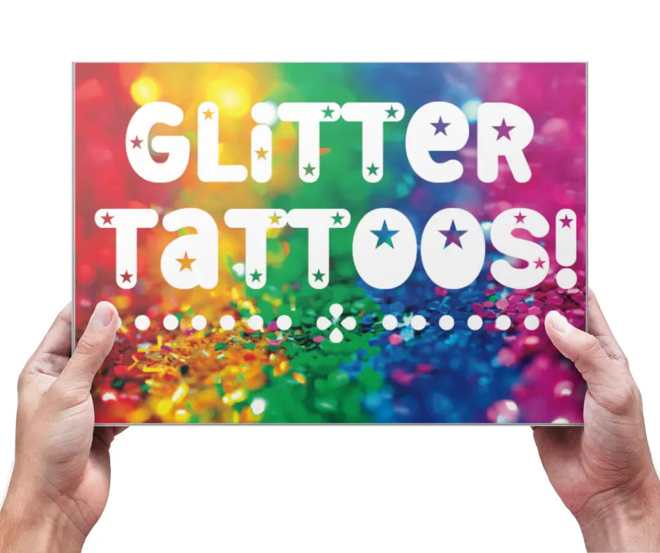 A4 Sign - Glitters Tattoos The Face Paint Shop Advertising & Marketing The Face Paint Shop Australia buy face paints near me