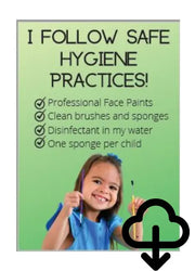 A4 Sign - I follow safe hygiene practices - Download The Face Paint Shop Advertising & Marketing The Face Paint Shop Australia buy face paints near me