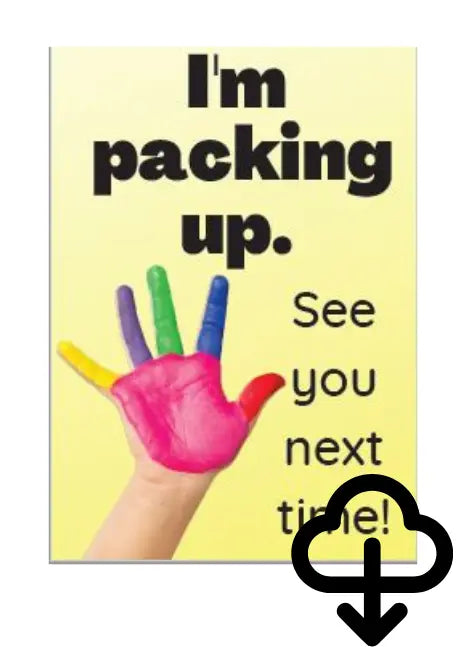 A4 Sign - Im packing up! (Yellow) - Download The Face Paint Shop Advertising & Marketing The Face Paint Shop Australia buy face paints near me