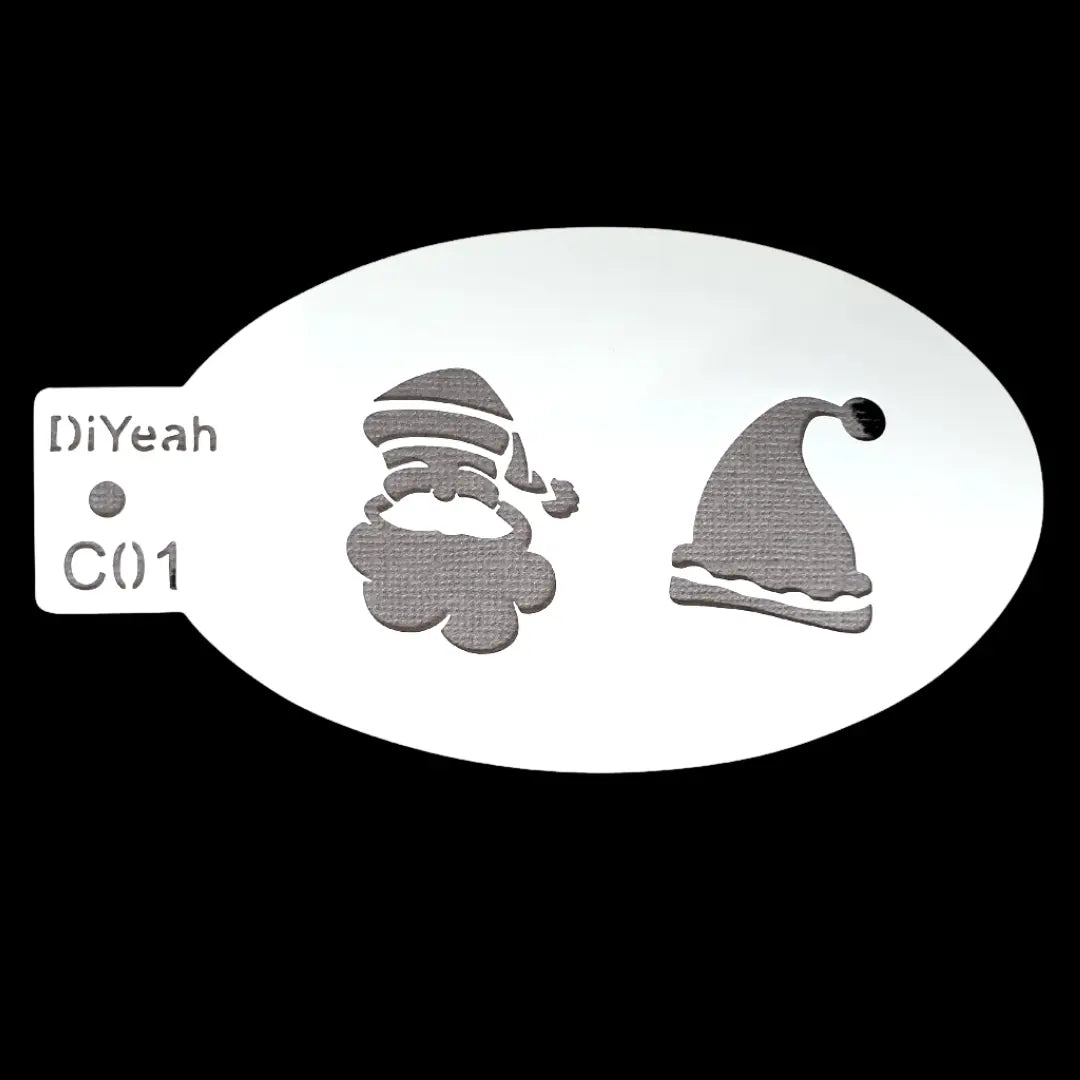 DiYeah Face Painting Stencil - C01 Happy Santa DiYeah! Stencil The Face Paint Shop Australia buy face paints near me