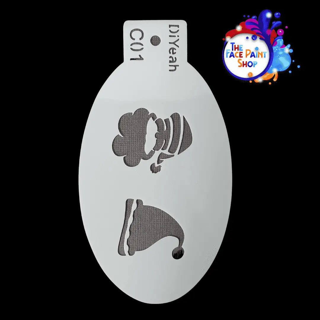 DiYeah Face Painting Stencil - C01 Happy Santa DiYeah! Stencil The Face Paint Shop Australia buy face paints near me
