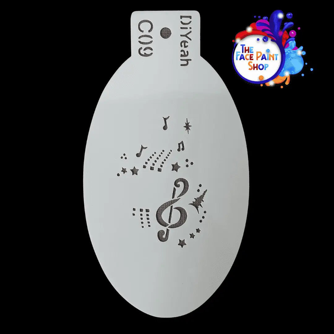 DiYeah Face Painting Stencil - C09 Musical Notes DiYeah! Stencil The Face Paint Shop Australia buy face paints near me