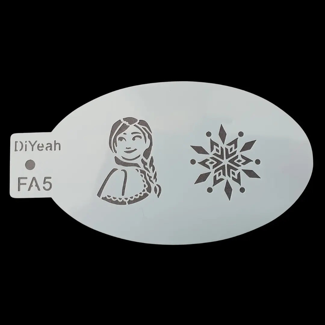 DiYeah Face Painting Stencil - FA5 Anna & Snowflake DiYeah! Stencil The Face Paint Shop Australia buy face paints near me