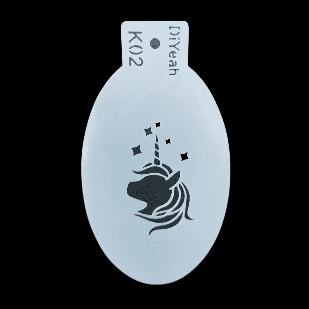 DiYeah Face Painting Stencil - K02 Unicorn Love DiYeah! Stencil The Face Paint Shop Australia buy face paints near me
