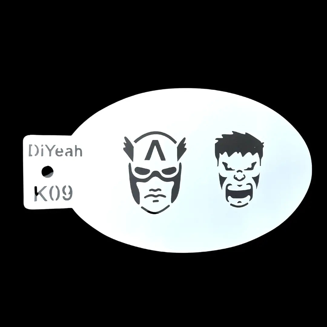 DiYeah Face Painting Stencil - K09 Superheroes 1 DiYeah! Stencil The Face Paint Shop Australia buy face paints near me