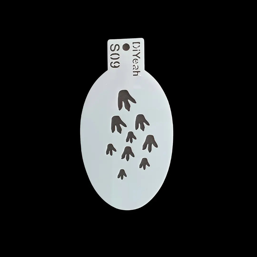 DiYeah Face Painting Stencil - S09 Dino Foot Prints Dinosaur DiYeah! Stencil The Face Paint Shop Australia buy face paints near me