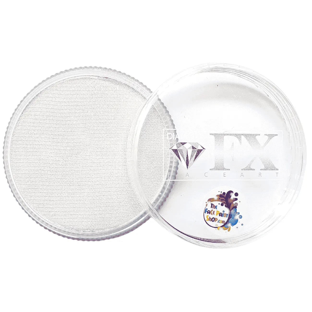 Diamond FX 30g Face Paint Cake - Metallic White Diamond FX Face Paint Metallic Cake The Face Paint Shop Australia buy face paints near me