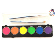 Diamond FX Face Paint Palette - Neon UV Activated 6 x 10g + Two FREE brushes Diamond FX Palette The Face Paint Shop Australia buy face paints near me