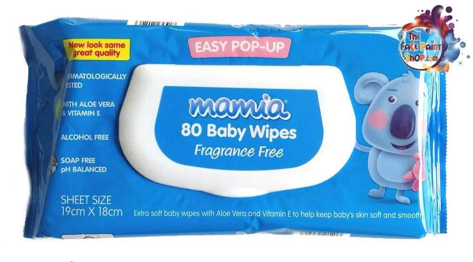 Face Painting Cleaning Wipes - Fragrance Free The Face Paint Shop Baby Wipe Dispensers & Warmers The Face Paint Shop Australia buy face paints near me