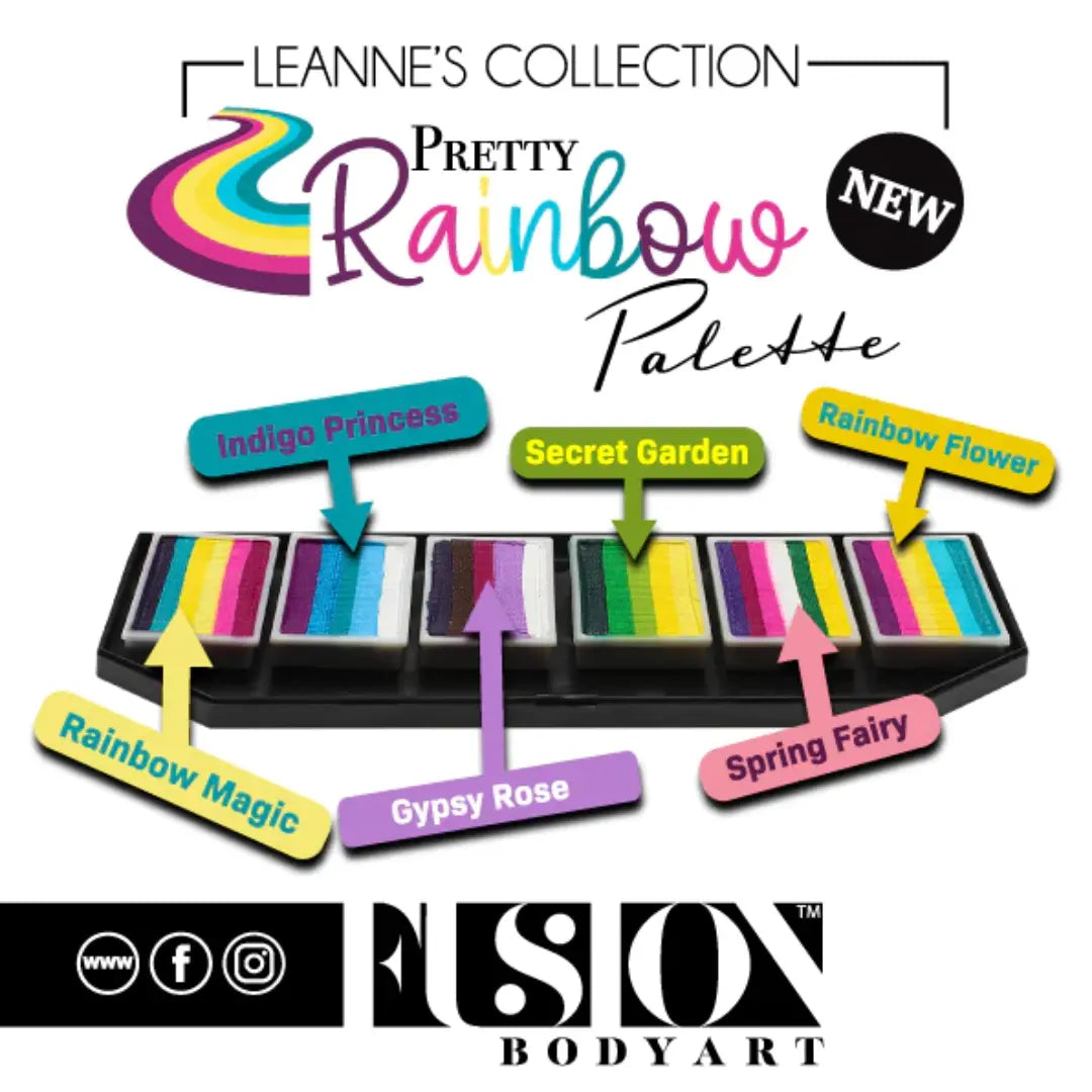 Buy Fusion Body Art Spectrum Palette - Leanne's Pretty Rainbow and professional face & body paint for beginners in Australia. Where to buy face paint near me. 