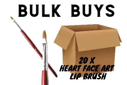 Heart Face Art Brush Lip Brush x 20 (Bulk Buy) Heart Face Art Filbert Brush The Face Paint Shop Australia buy face paints near me