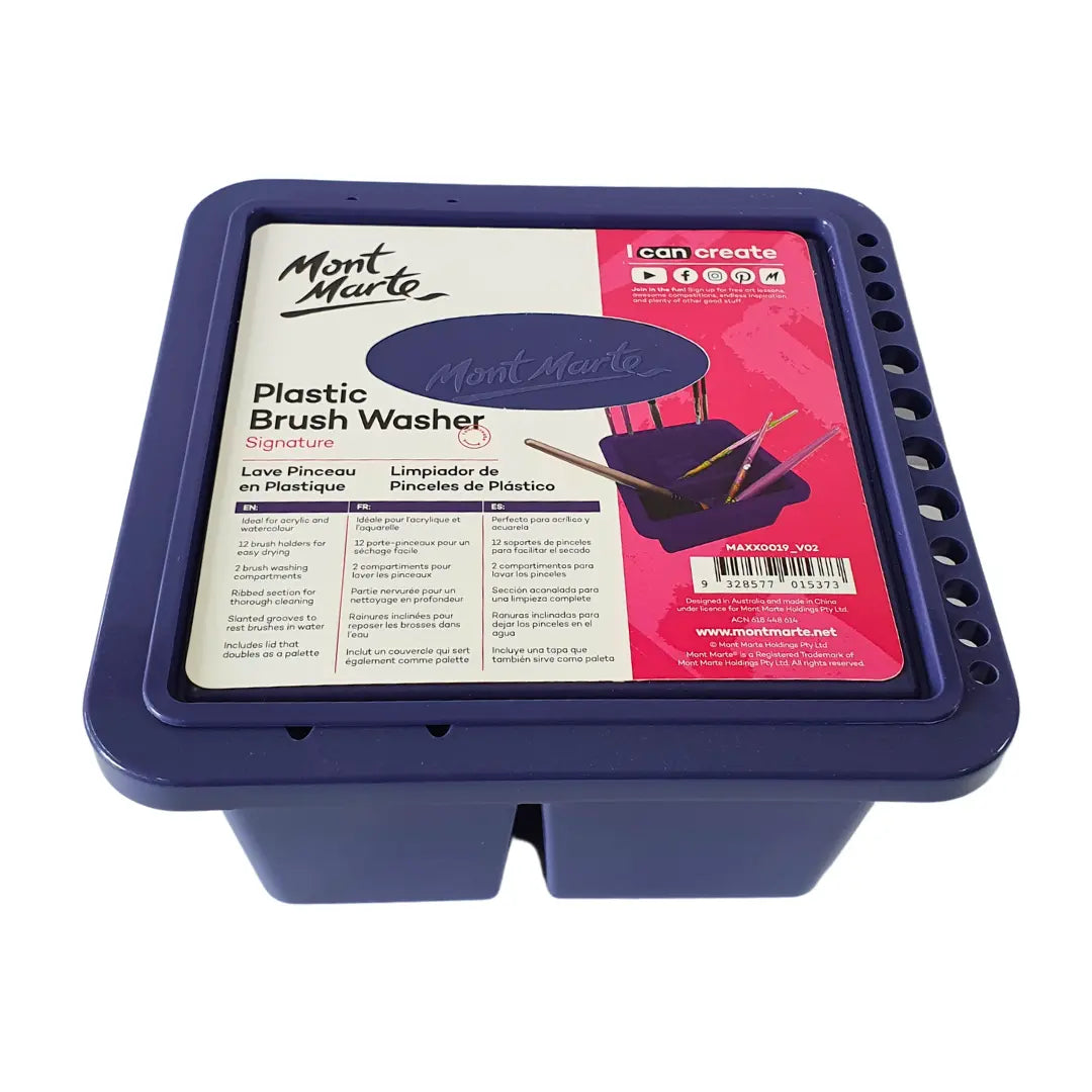  Buy Mont Marte Brushwasher - Square Plastic Twin Compartment and professional face & body paint for beginners in Australia. Where to buy face paint near me. 