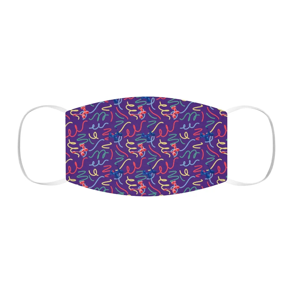 Purple Fun Balloon Dog Snug-Fit Face Mask Printify Accessories The Face Paint Shop Australia buy face paints near me