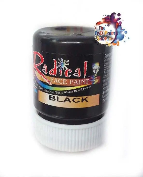 Radical Paints Face Paint 40ml - Black Radical Paints Liquid Paint The Face Paint Shop Australia buy face paints near me