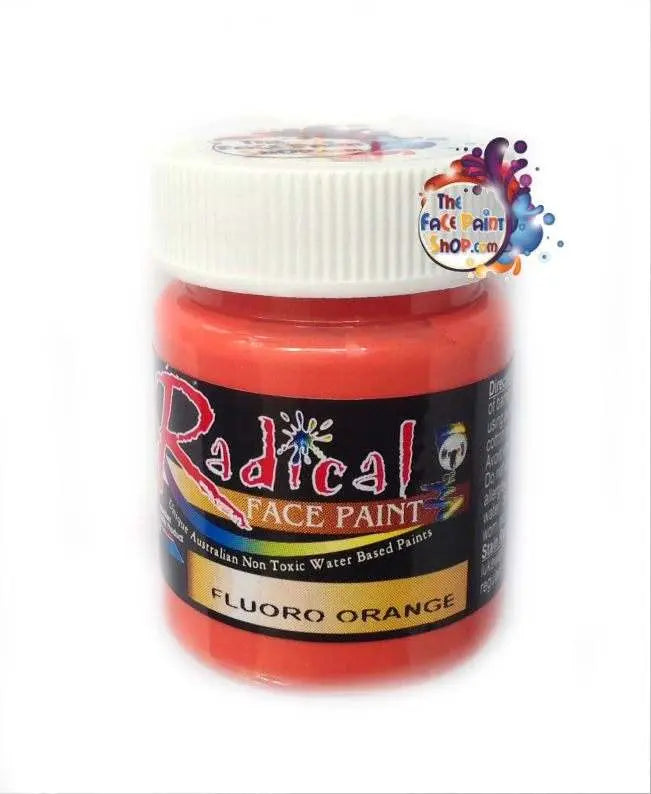 Radical Paints Face Paint 40ml - Fluro Neon UV Orange Radical Paints Liquid Paint The Face Paint Shop Australia buy face paints near me