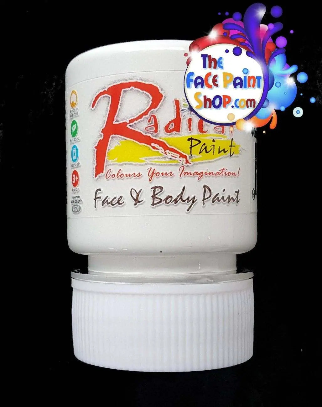Radical Paints Face Paint 40ml - White Radical Paints Liquid Paint The Face Paint Shop Australia buy face paints near me