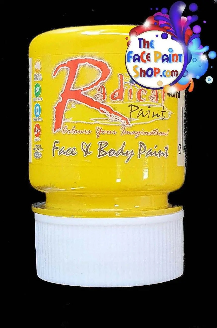 Radical Paints Face Paint 40ml - Yellow Radical Paints Liquid Paint The Face Paint Shop Australia buy face paints near me