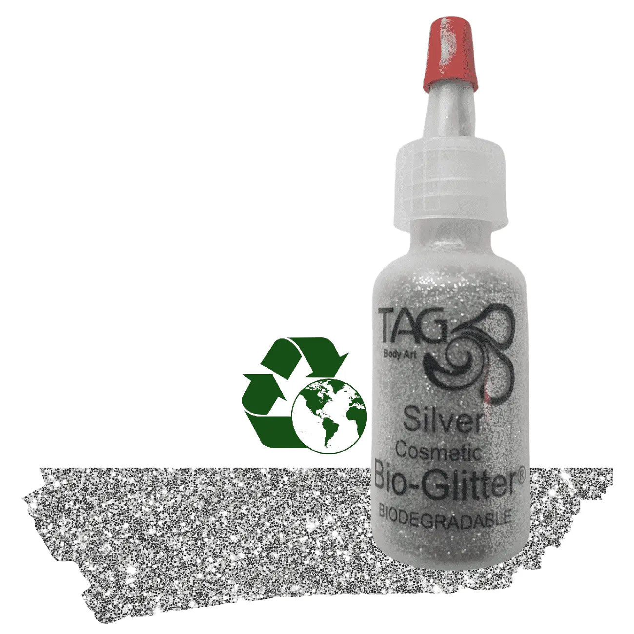 TAG Body Art Bio Glitter 15ml - Silver Tag Body Art Loose Glitter The Face Paint Shop Australia buy face paints near me
