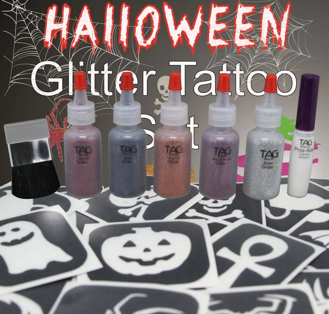 TAG Glitter Tattoo Kit - Halloween Tag Body Art glitter tattoo kit The Face Paint Shop Australia buy face paints near me