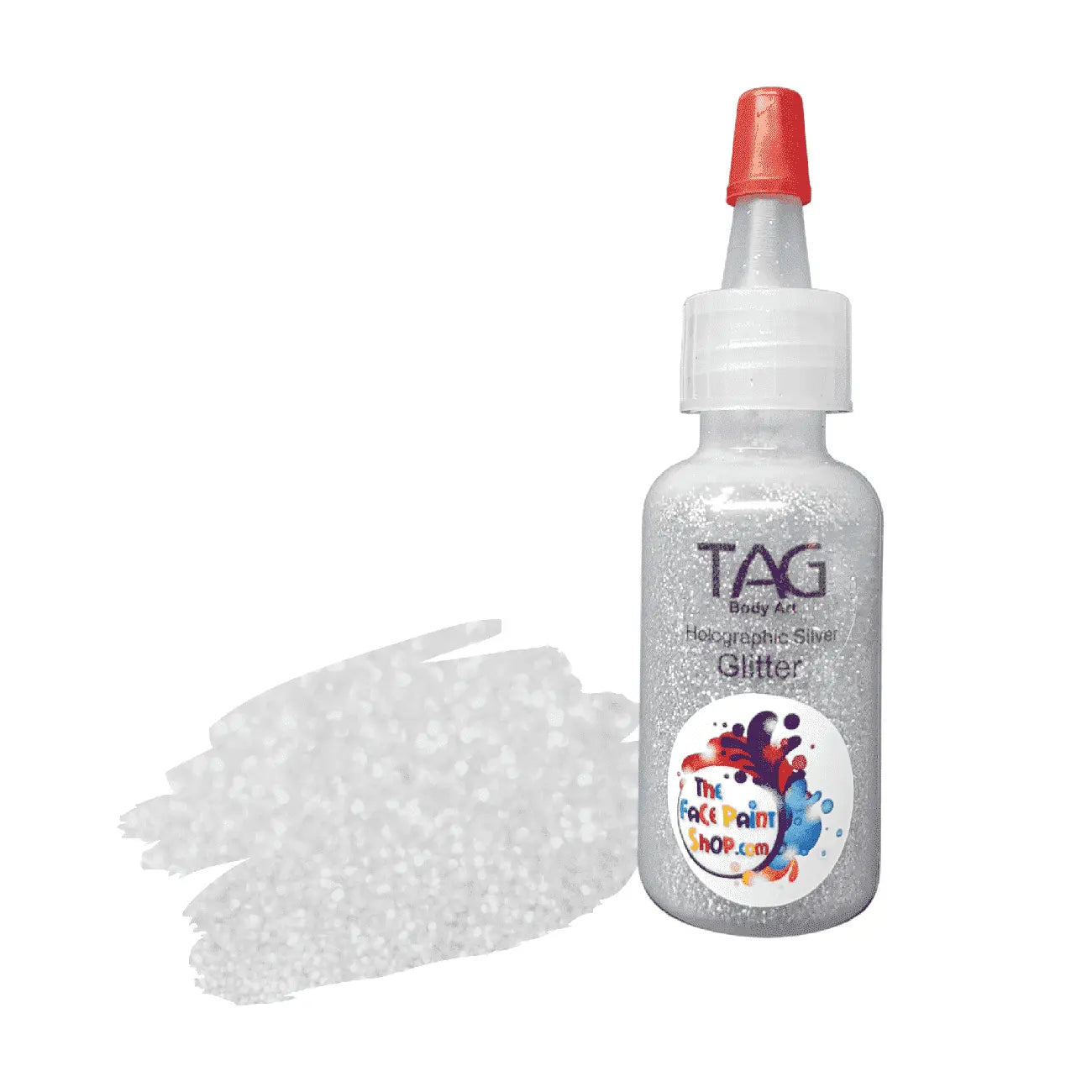 TAG Puff Glitter 15ml Puffer Bottle - Holographic Silver Tag Body Art Loose Glitter The Face Paint Shop Australia buy face paints near me